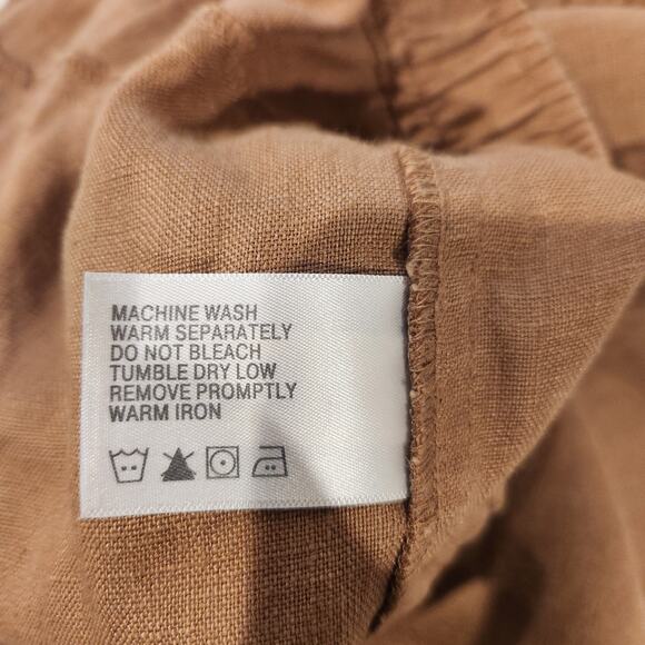 Orvis Womens Brown 100% Linen Straight Leg Pants Size XL Beach Coastal Stretch - Picture 7 of 12